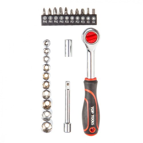 Top Tools dugókulcskészlet és csavarhúzókészlet 1/4", 23db.