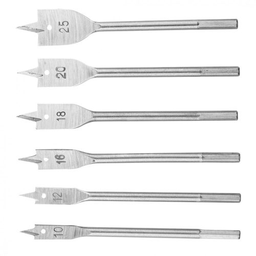 Top Tools lapos fafúró készlet 6 részes 10-25 mm bit befogás