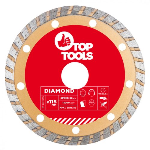 Top Tools gyémánt vágókorong 115 mm turbo