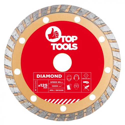 Top Tools gyémánt vágókorong 125 mm turbo
