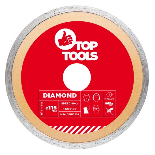 Top Tools gyémánt vágókorong 115 mm vizes