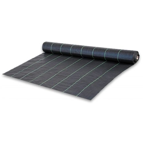Talajtakaró geotextília fekete UV, 70g, 1,6x100m