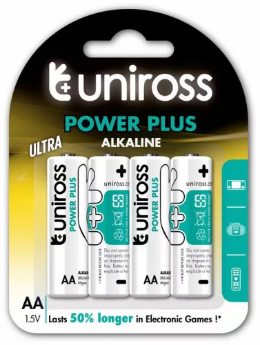 Uniross power plus alkáli ceruza elem AA (LR6) (1,5V) B4