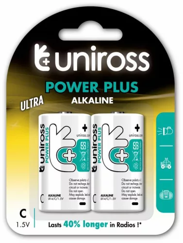 Uniross power plus alkáli baby elem (LR14) (1,5V) B2