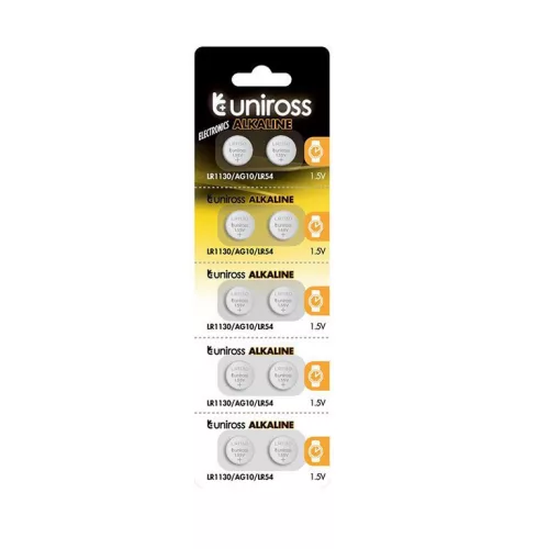 Uniross alkáli gombelem AG10/LR54 (1,5V) B10