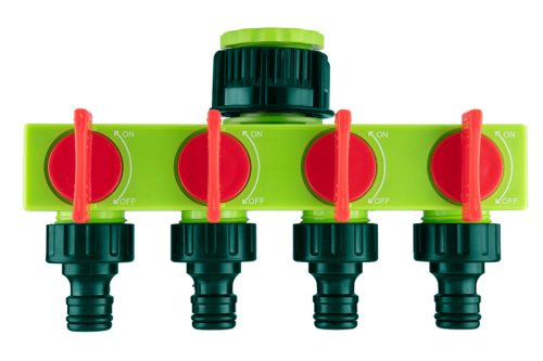 Verto 4 utas vízelosztó, csapcsatlakozó, zárható