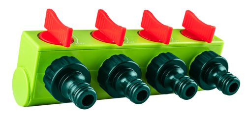 Verto 4 utas vízelosztó, csapcsatlakozó, zárható