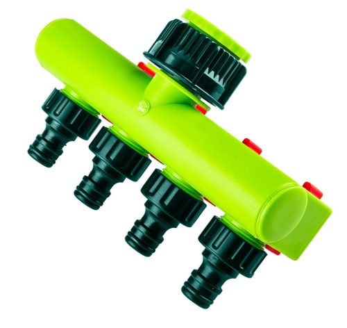 Verto 4 utas vízelosztó, csapcsatlakozó, zárható