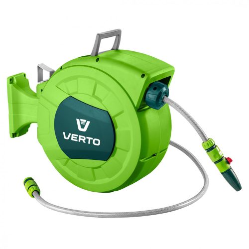 Verto automata tömlődob, 20 m locsolótömlő + 2 m csatlakozó tömlő, 10 bar
