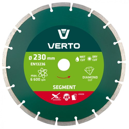 Verto Gyémánt vágókorong, szegmentált 230 mm