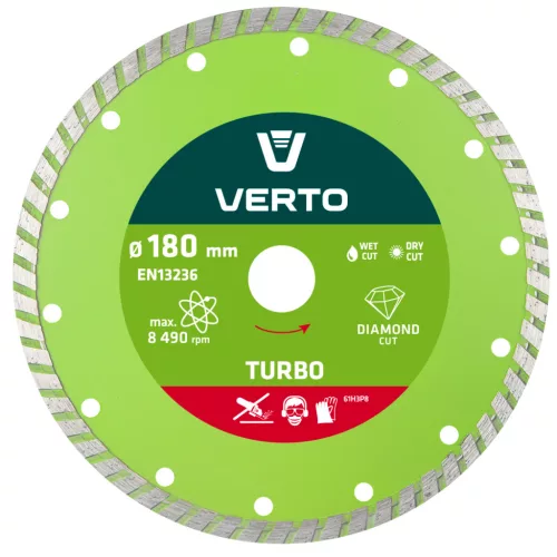 Verto gyémánt vágókorong 180mm turbo