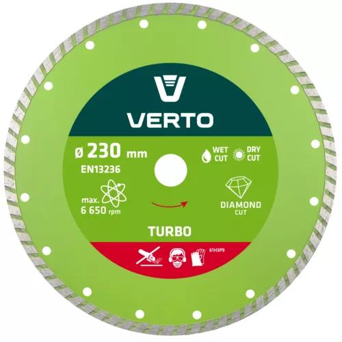 Verto gyémánt vágókorong 230mm turbo