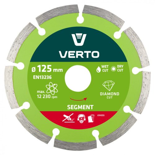 Verto Gyémánt vágókorong 125 mm szegmentált