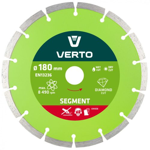 Verto Gyémánt vágókorong 180 mm szegmentált