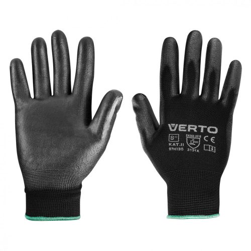 Verto kesztyű, pu bevonat, 8"
