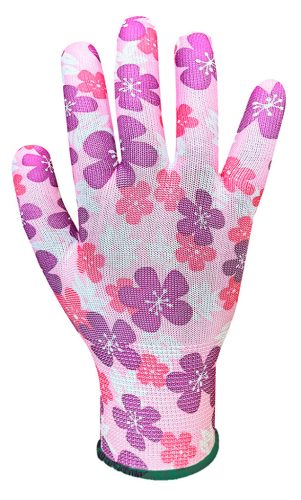 Verto kertész kesztyű, poliészter, virágmintás, 7"