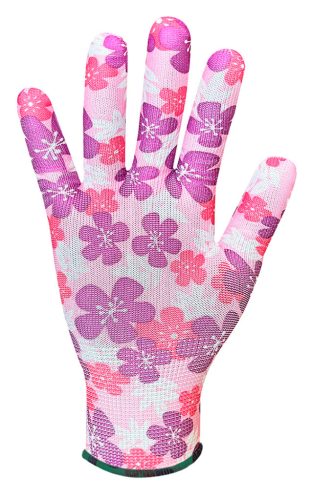 Verto kertész kesztyű, poliészter, virágmintás, 8"
