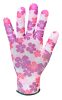 Verto kertész kesztyű, poliészter, virágmintás, 9"