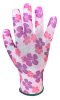 Verto kertész kesztyű, poliészter, virágmintás, 9"