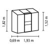 Üvegház 4 mm ezüst színű Ida 1300 PC