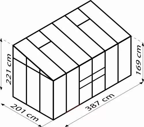 Üvegház 4 mm Ida 7800 PC fekete