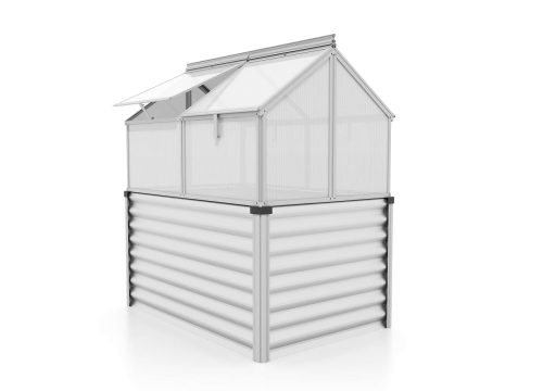 Emelt ágyás üvegházzal 4 mm GAIA JUMBO ezüst