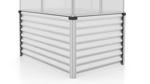Emelt ágyás üvegházzal 4 mm GAIA JUMBO ezüst