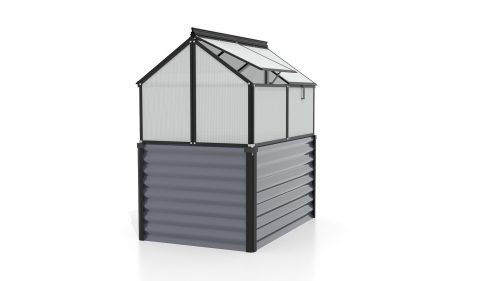 Emelt ágyás üvegházzal 4 mm GAIA JUMBO fekete
