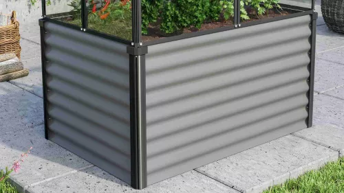 Emelt ágyás üvegházzal 4 mm GAIA JUMBO fekete