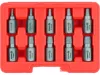 Vorel csavarkiszedő készlet sérült belső csavarokhoz (HEX, TORX, SPLINE), 10 db