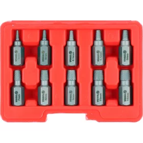 Vorel csavarkiszedő készlet sérült belső csavarokhoz (HEX, TORX, SPLINE), 10 db