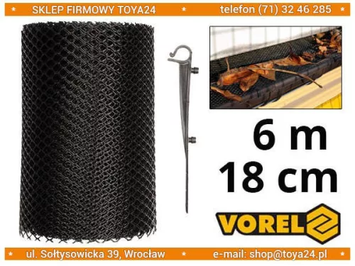 Vorel csatorna háló rögzítőkkel 6 m x 180 mm x 8 mm