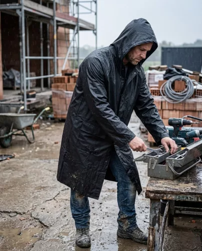 Vorel esőkabát hosszított kapucnis L fekete