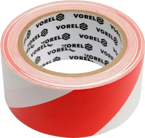 Vorel Jelzőszalag öntapadós piros/fehér 48 mm x 33 m