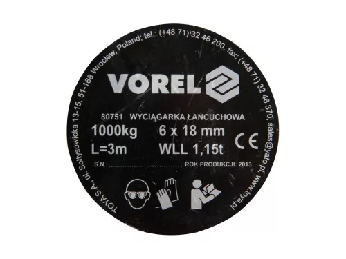 Vorel láncos emelő 1000 kg