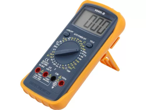 Vorel digitális multiméter hőálló -40-400C°, 0-600V, 0-10A, 0-200 MOhm, 0-20 microF, 0-20 kHz