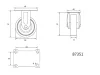 Vorel ipari kerék fix 50 mm 20 kg szürke