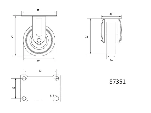 Vorel ipari kerék fix 50 mm 20 kg szürke