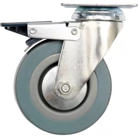 Vorel ipari kerék fékkel, forgó, villás 100 mm 45 kg szürke