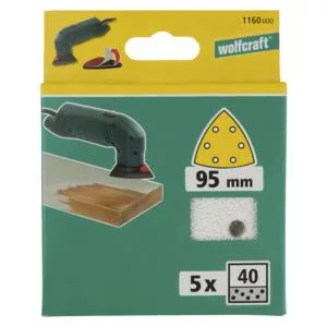 Wolfcraft 5db tépőzáras deltacsiszolólap (festék és lakk) K180 perforált 95mm