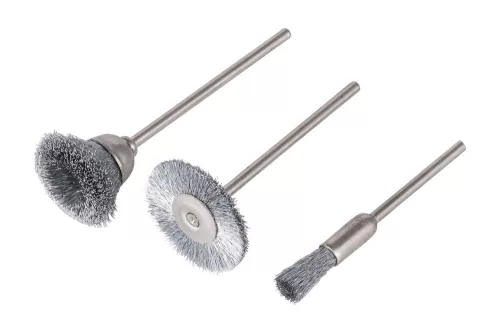Wolfcraft csapos mini fazékkefe és drótkorong fúrógépbe 3 részes készlet