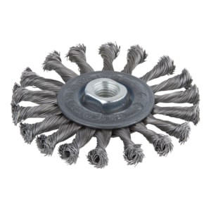 Wolfcraft drótkorong kefe acélszálas, fonott, Ø115mm M14, sarokcsiszolóhoz