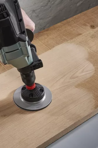 Wolfcraft kombinált gumitányér fúrógéphez - 125 mm, tépőzáras, befogás: 8 mm fixoflex