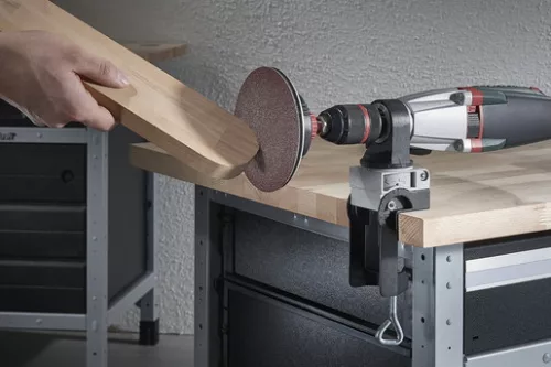 Wolfcraft kombinált gumitányér fúrógéphez - 125 mm, tépőzáras, befogás: 8 mm fixoflex