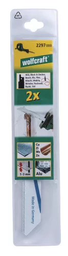 Wolfcraft szablyafűrészlap 2db BiM 1-3mm 152/131mm d=1.4mm