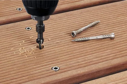 Wolfcraft előfúró süllyesztővel teraszlapcsavarhoz, hatszögszárú, 4.5-12mm 45°