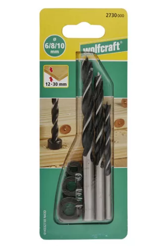 Wolfcraft 6-8-10 mm 3db tiplizőfúró mélységállítóval