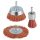 Wolfcraft nejlonkefe készlet 3 részes, S=6mm, Ø25,45,75mm, fúrógéphez