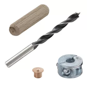 Wolfcraft 10 mm fatipli készlet jelölővel, fúróval, mélységállítóval