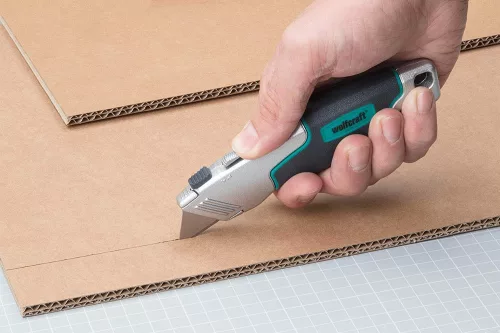 Wolfcraft profi trapézpengés kés, késtokkal